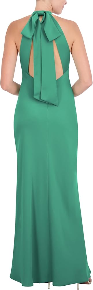 BCBGMAXAZRIA Women's Sleeveless Halter Neck Long Evening Dress, Winter Green,  0 : Amazon.ca: Clothing, Shoes & Accessories