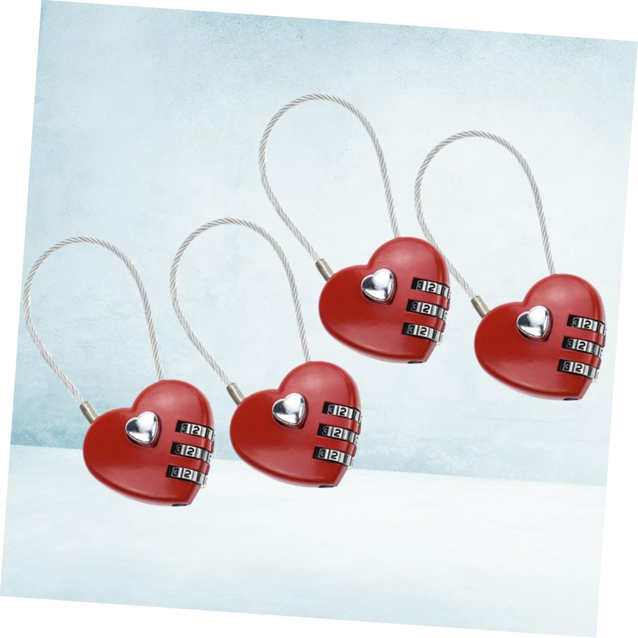 Mikikit 3 Set Più Forte Texture Bagagli Combinazione Lucchetto Password Valigia Serrature Accessori Da Viaggio Facile Da Sbloccare Rosso 4 Pezzi * 3