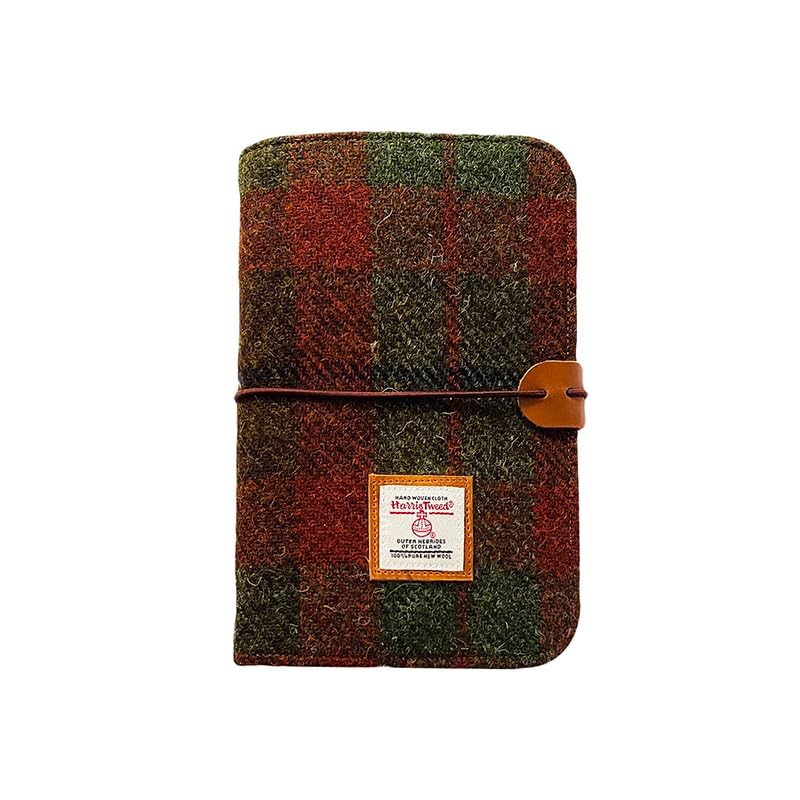 Harris Tweed A6 Notebook Binder,Wool Fabric Refillable A6 Binder,6 Ring Planner with A6 Refill Papers,Pen Loop A6 Size Notebook Journals for Writing (No.916)