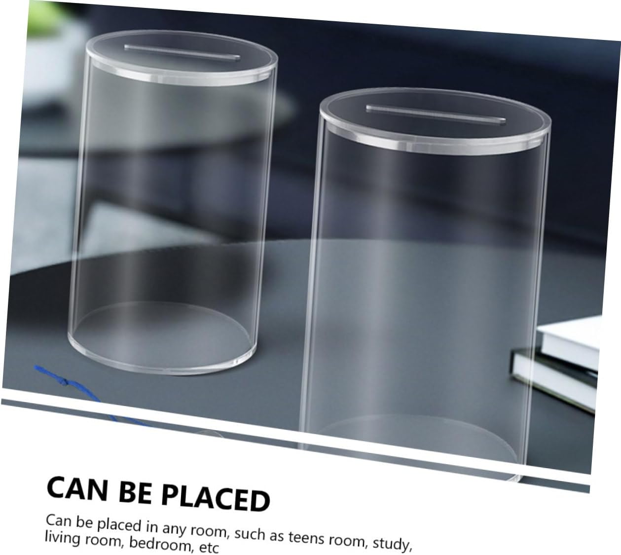 3Pcs Acrylic Coin Bank Money Saving Box for Home Office Piggy Bank for Adults Teens Fun Desktop Accessory for Savings Decor