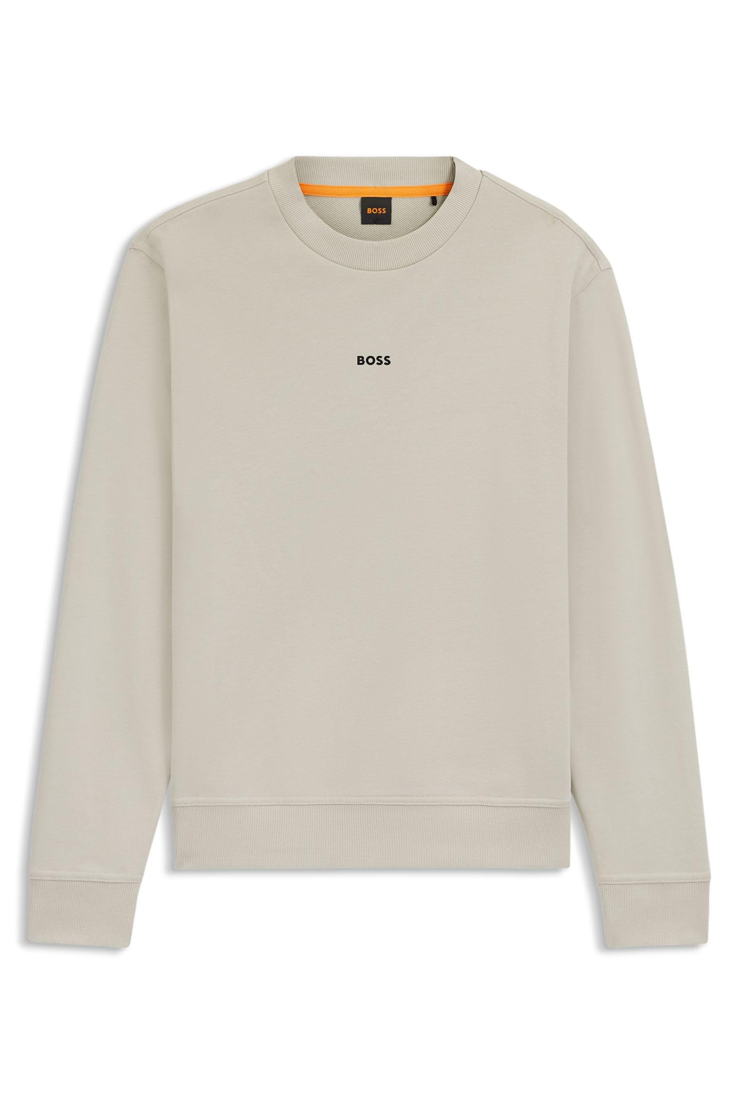 Boss Men's Wesmallcrew Orange Crew Sweatshirt Beige 6XL