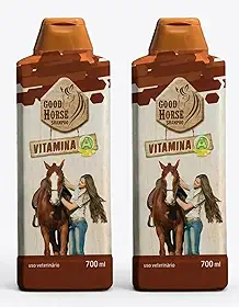 Kit 2 Shampoo Good Horse Vitamina A 700ml para Cabelos e Equinos Auxilia no Crescimento e Fortalecimento de Crina