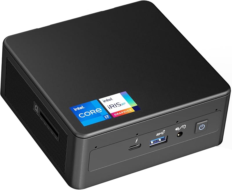Intel NUC 11 NUC11PAHi7 Panther Canyon Desktop Mainsteam Kit, Barebone, Intel Core i7-1165G7 de 4 núcleos, 2,8 GHz – 4,7 GHz Turbo, 8 subprocesos, caché de 12 MB, gráficos Intel Iris Xe de 28 W, no se necesitan componentes adicionales.