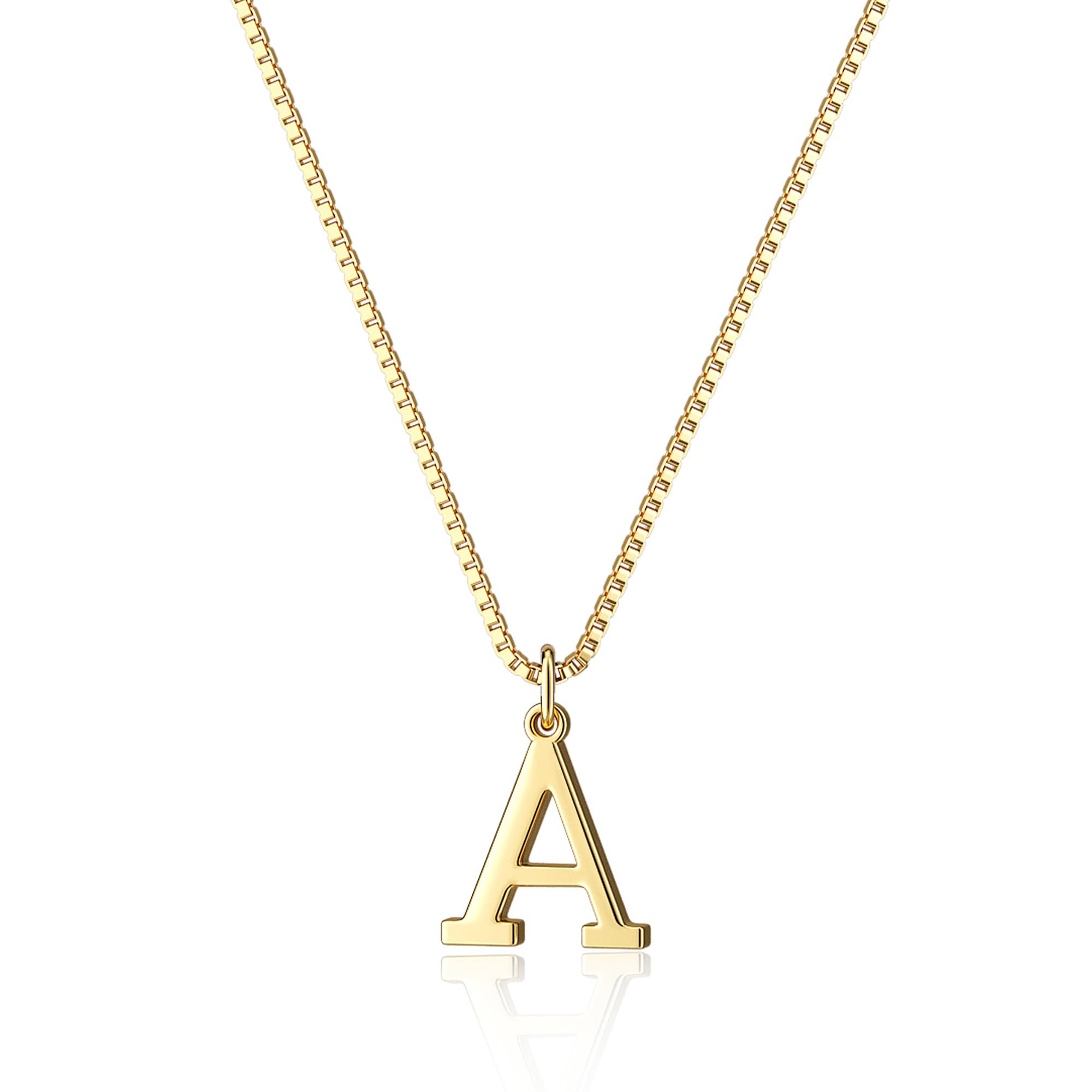 Foxgirl Gold Initial Necklaces for Women, Dainty Gold Letter Necklace Tiny A-Z Pendant Choker Necklace Trendy Cute Personalized Monogram Name Necklace Gold Jewelry Necklace for Women Gift