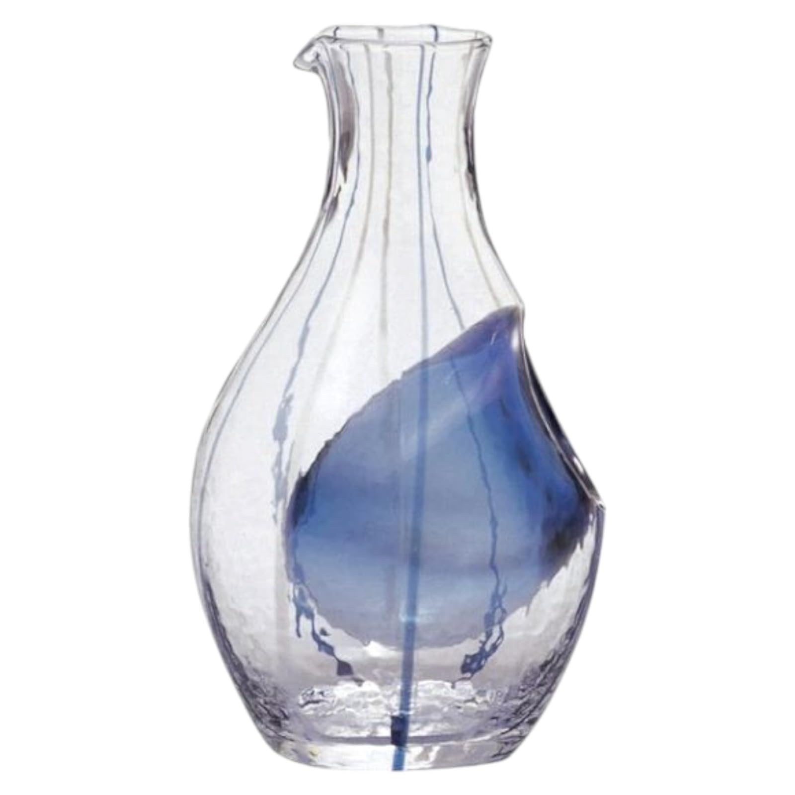 Takumiikaze Select 1 Piece Cold Sake Carafe (Wagarasu/Blue) ?1.8 x H6.5 inches (45 x 165 mm), 10.1 fl oz (300 ml), Glass (Glass), Made in Japan