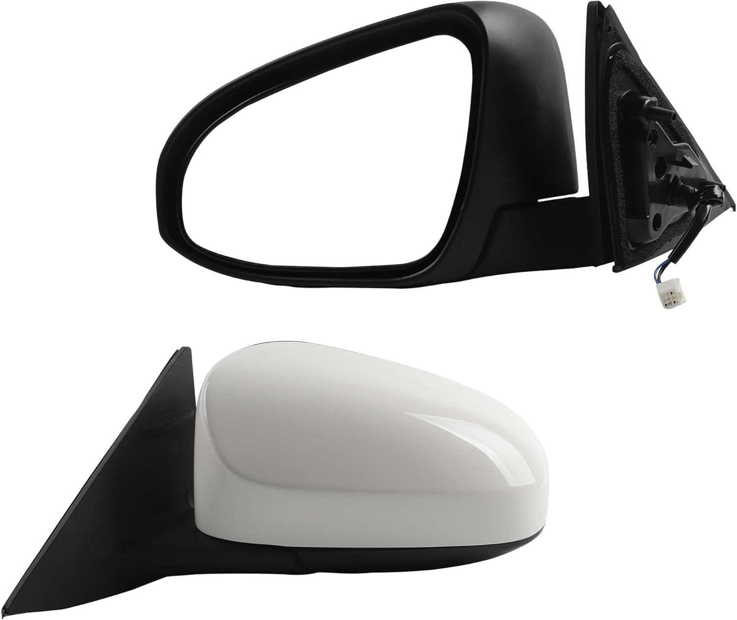 Dasbecan Left Driver Side Door Mirror Compatible with 2012-2014 toyota camry Manual Folding Power Glass Non-Heated Replaces# TO1320275 8790906400 8790906401 White (3Pins)
