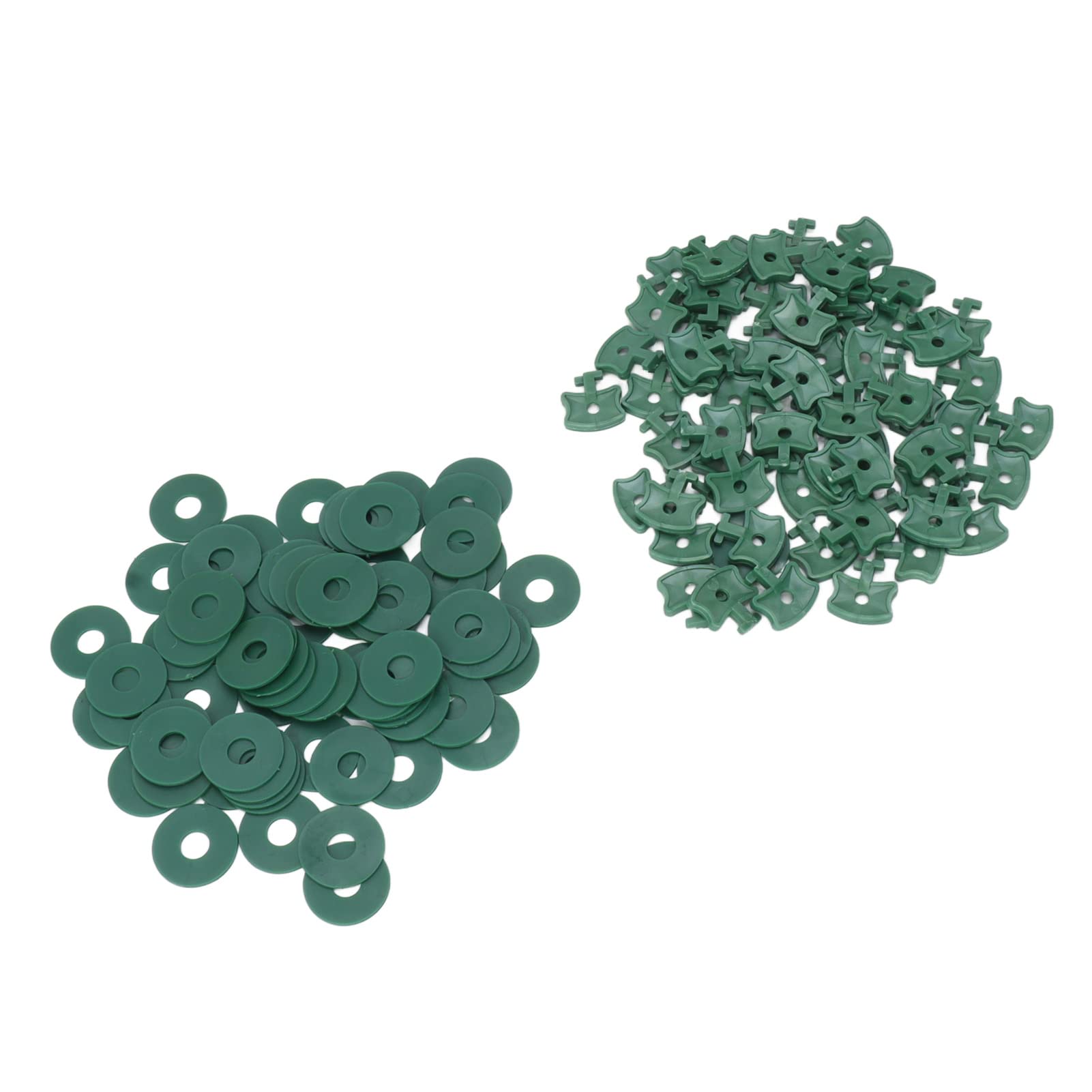 Tomotato 100 Pezzi Clip di Fissaggio per Serra, Clip di Fissaggio per Ombreggiatura per Serra in Plastica Verde con Rondelle per Isolamento della Rete Parasole a Bolle d'Aria