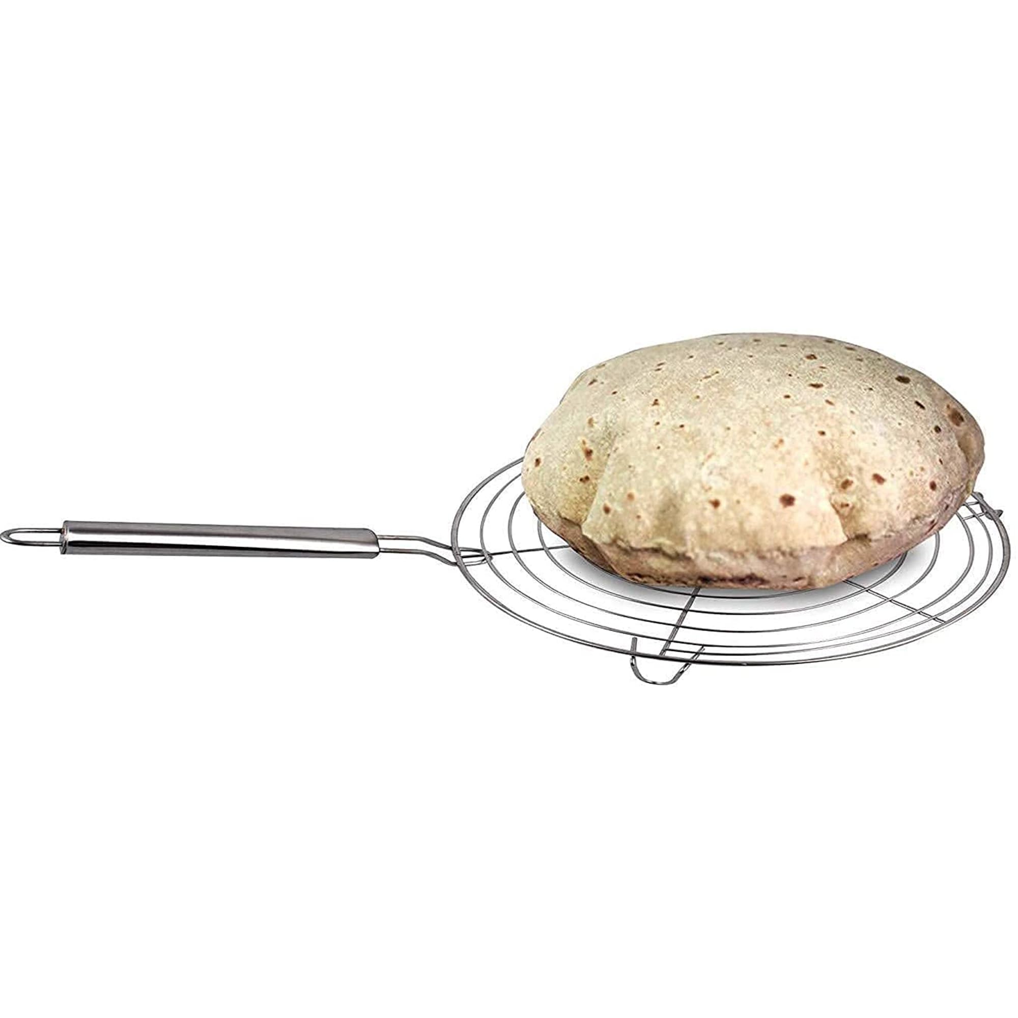 IDEAL PRIME Rust Proof Stainless Steel roaster round Roti Jali Grill Jali WIth Heat Resistance Steel Handle Steel Papad jali Barbeque Tools Kitchen Item pack Of 1 1