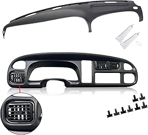 Fit For 1998-2002 Dodge Ram 1500 2500 3500 Double Din Dashboard Bezel W/ Vents - Foto 5