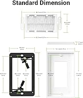 Vista 3 de Placa de pared con cepillo con soporte de montaje, cubierta decorativa para pasar cables de bajo voltaje, ocultador de cables de una sola banda