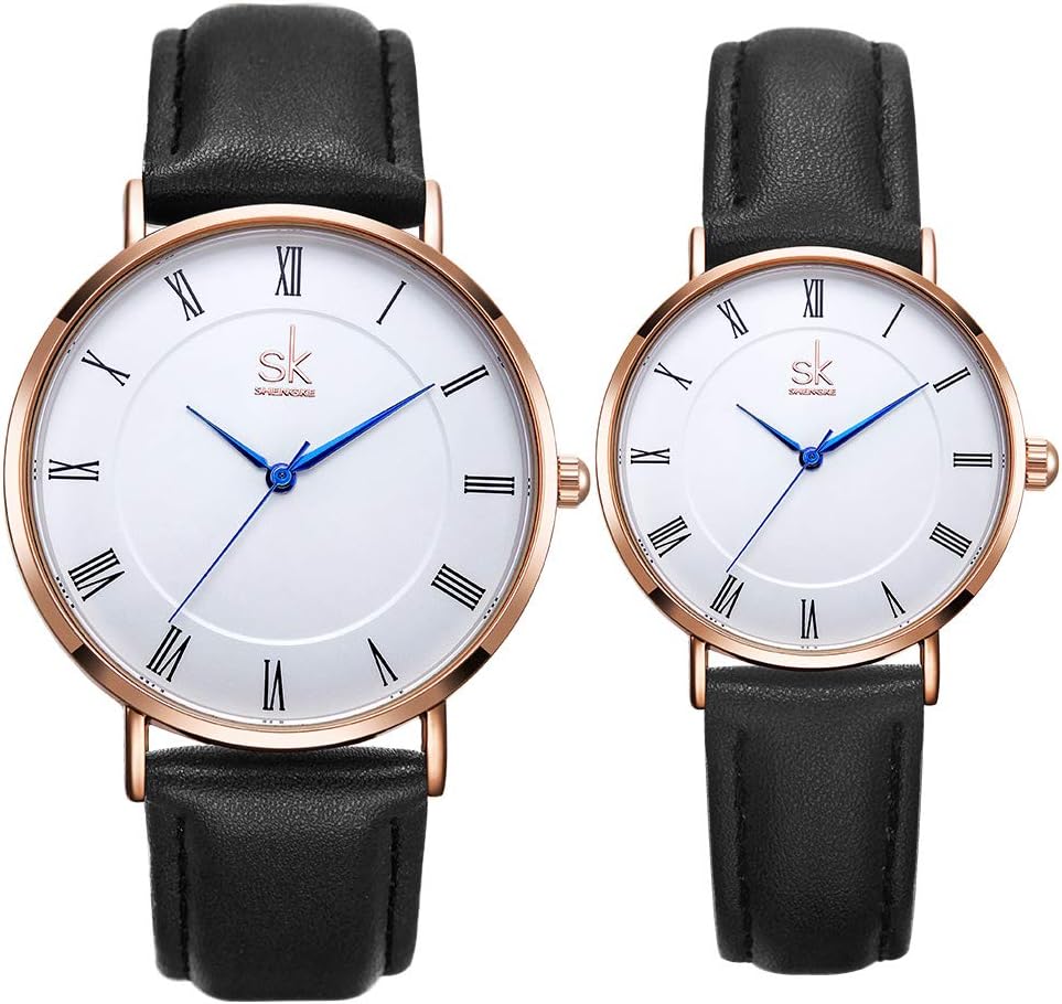 Couple Watches Anniversary Set of 2 Pairs Gifts Men Women Analog Wrist Watch (Couple 8059 LR)
