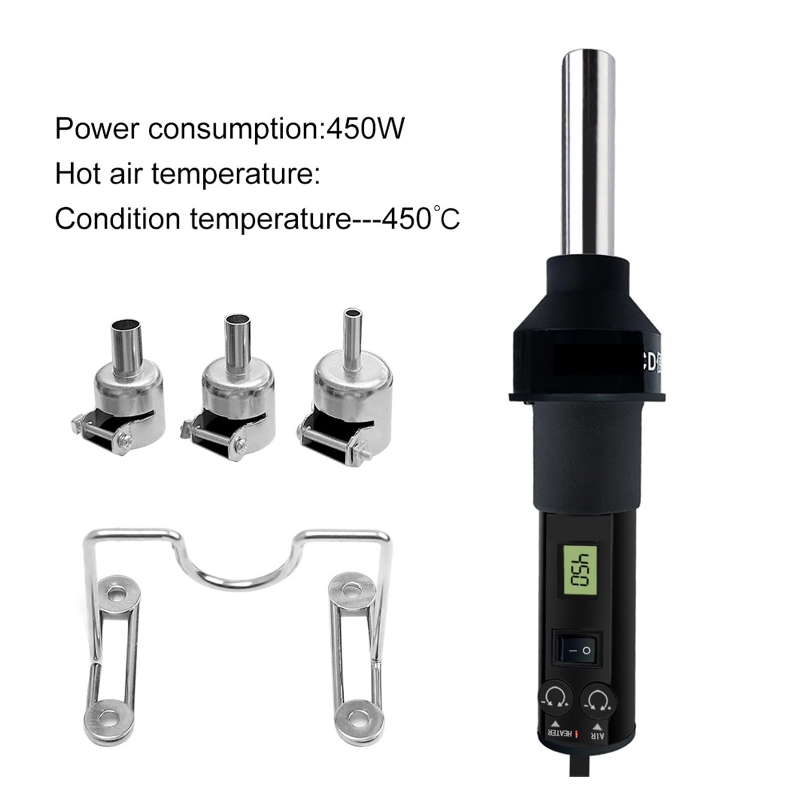 Pistolet termiczny LCD cyfrowy opalarka Hot wiatrówka rozlutownica stacja lutownicza regulowana temperatura 500 stopni