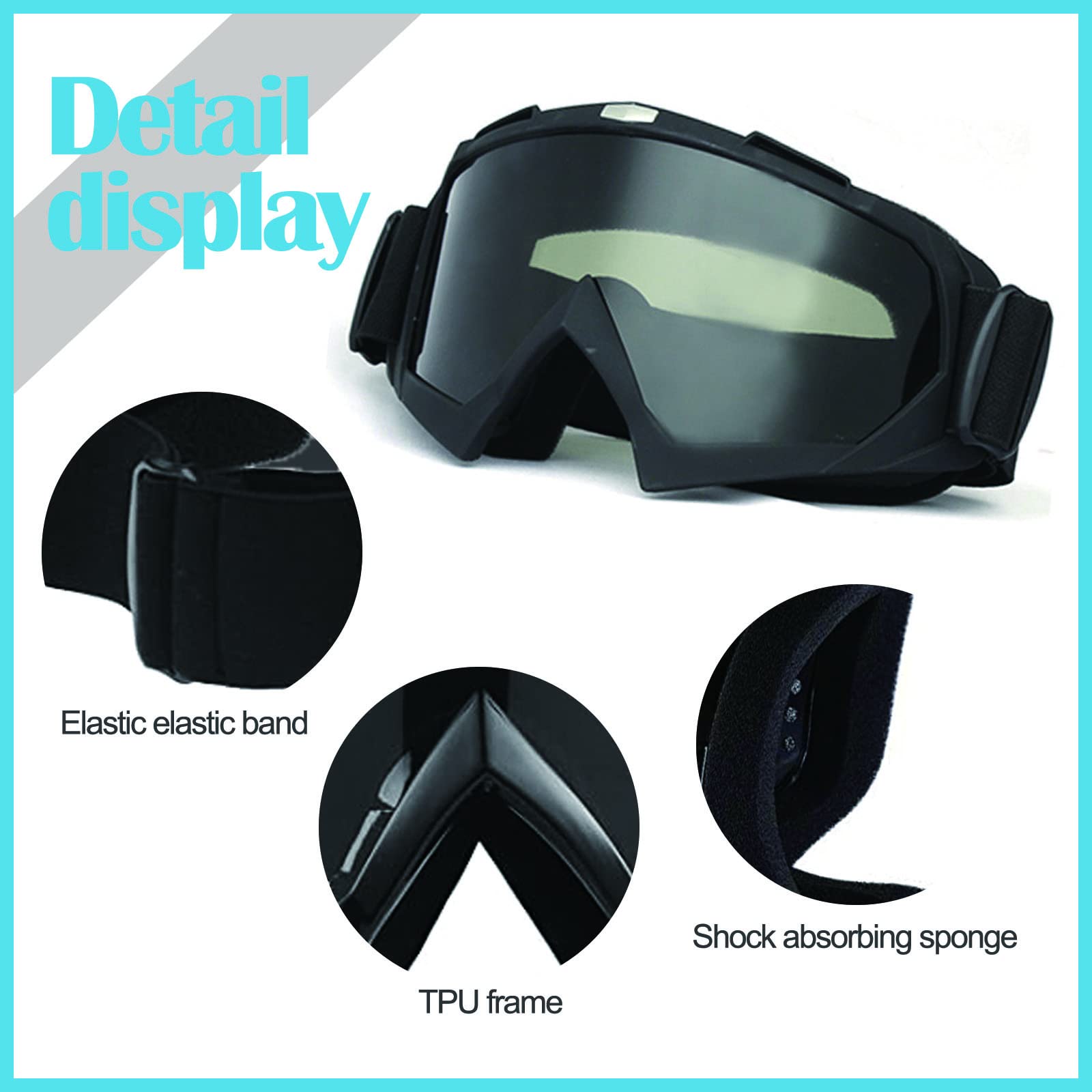 Occhiali Da Sci KUYT | Anti-Nebbia | Protezione UV400 | Per Motocross, Ciclismo E Sport Estremi | Unisex - Foto 13