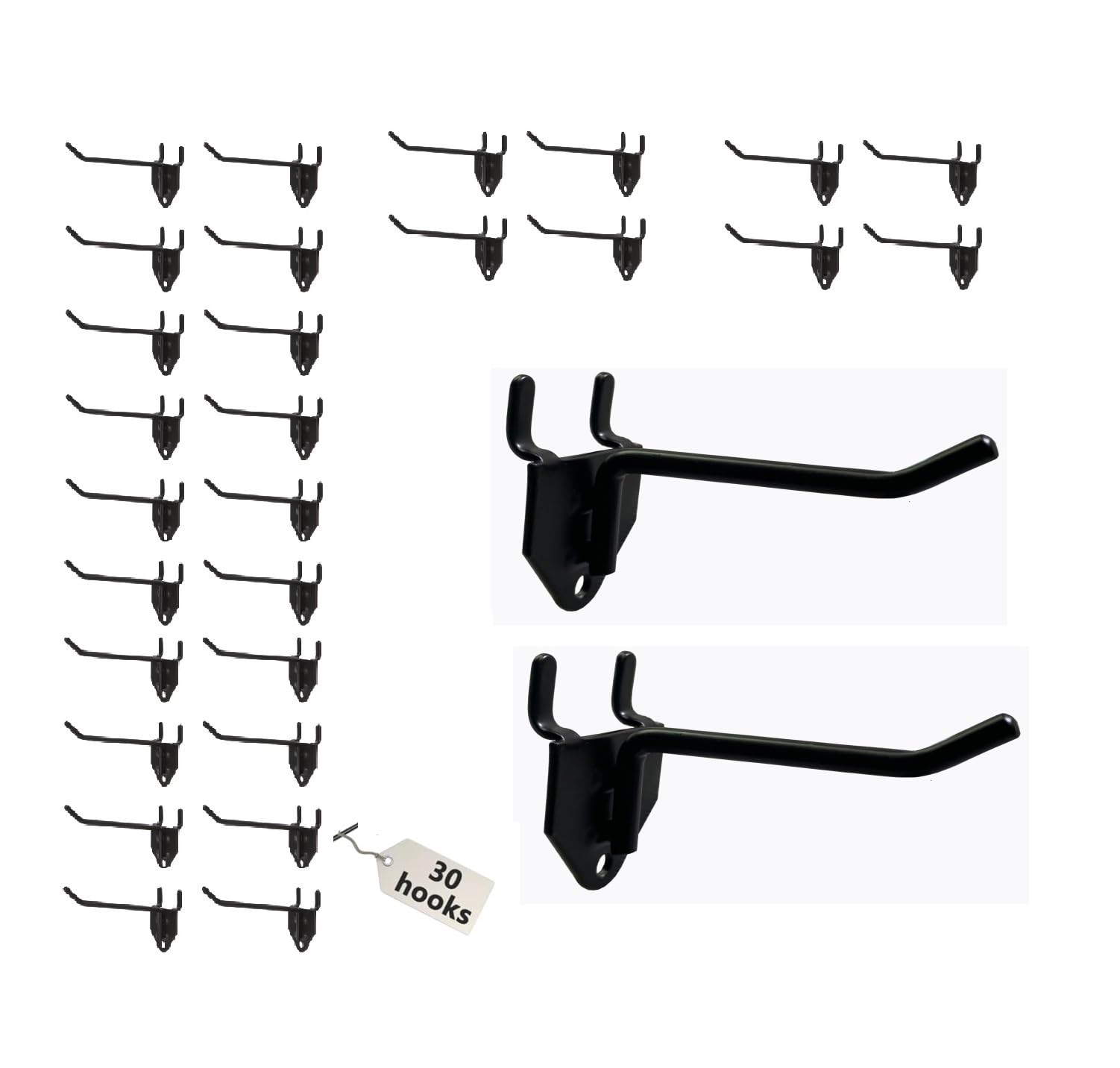 Pegboard Hooks - 30 Metal Hooks for Display -1