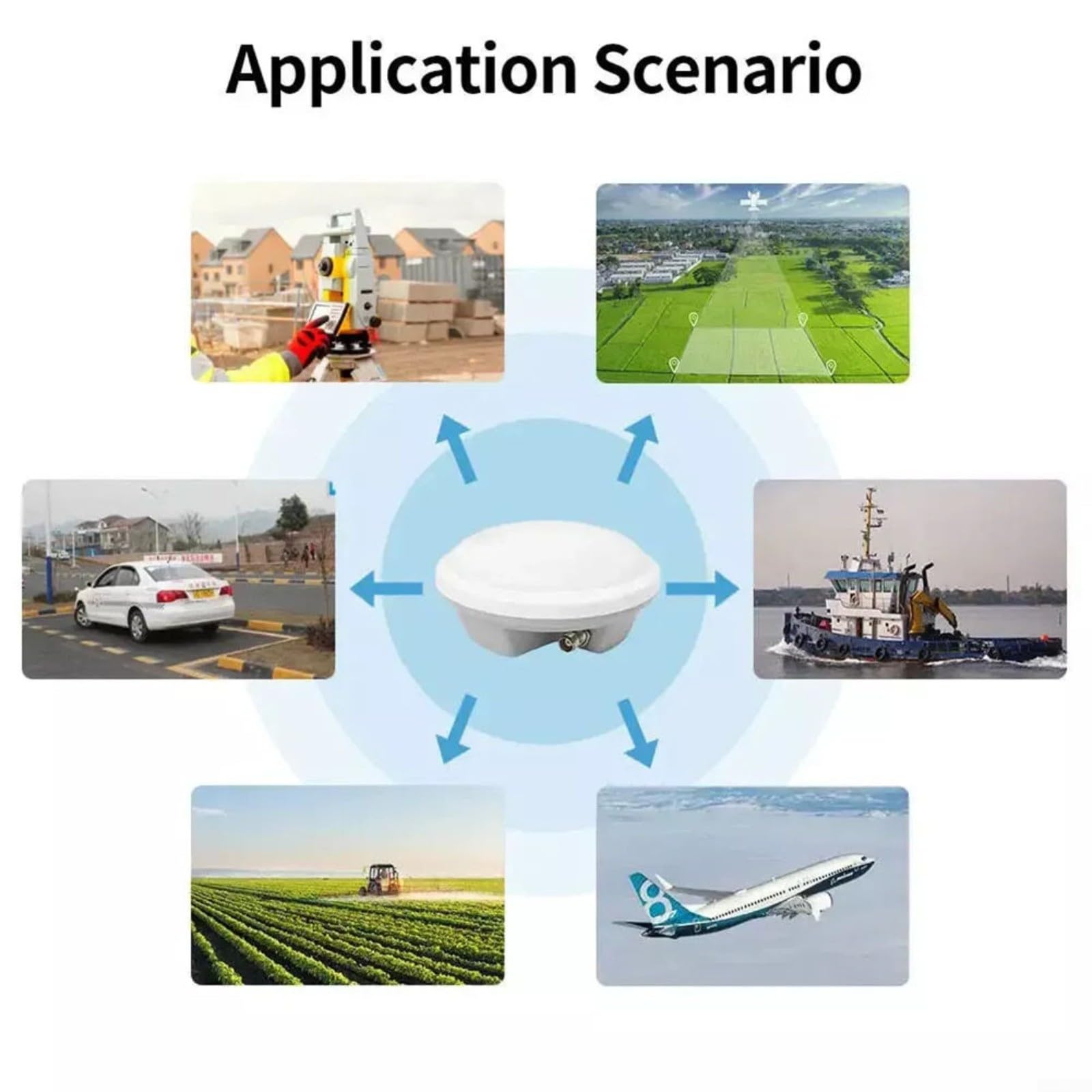 Antenne GNSS AG-35H, pour GPS GLONASS BDS, pour Galileo L1 L2 L5, antenne de mesure haute précision avec connecteur TNC blanc (TNC-SMA)