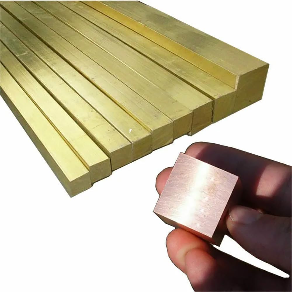 2 varillas cuadradas de latón, sólidas y delgadas, de 1 mm, 1,2 mm, 1,5 mm, 9 mm, 9,5 mm y 10 mm de longitud, 500 mm de metal.(10X10X500mm)