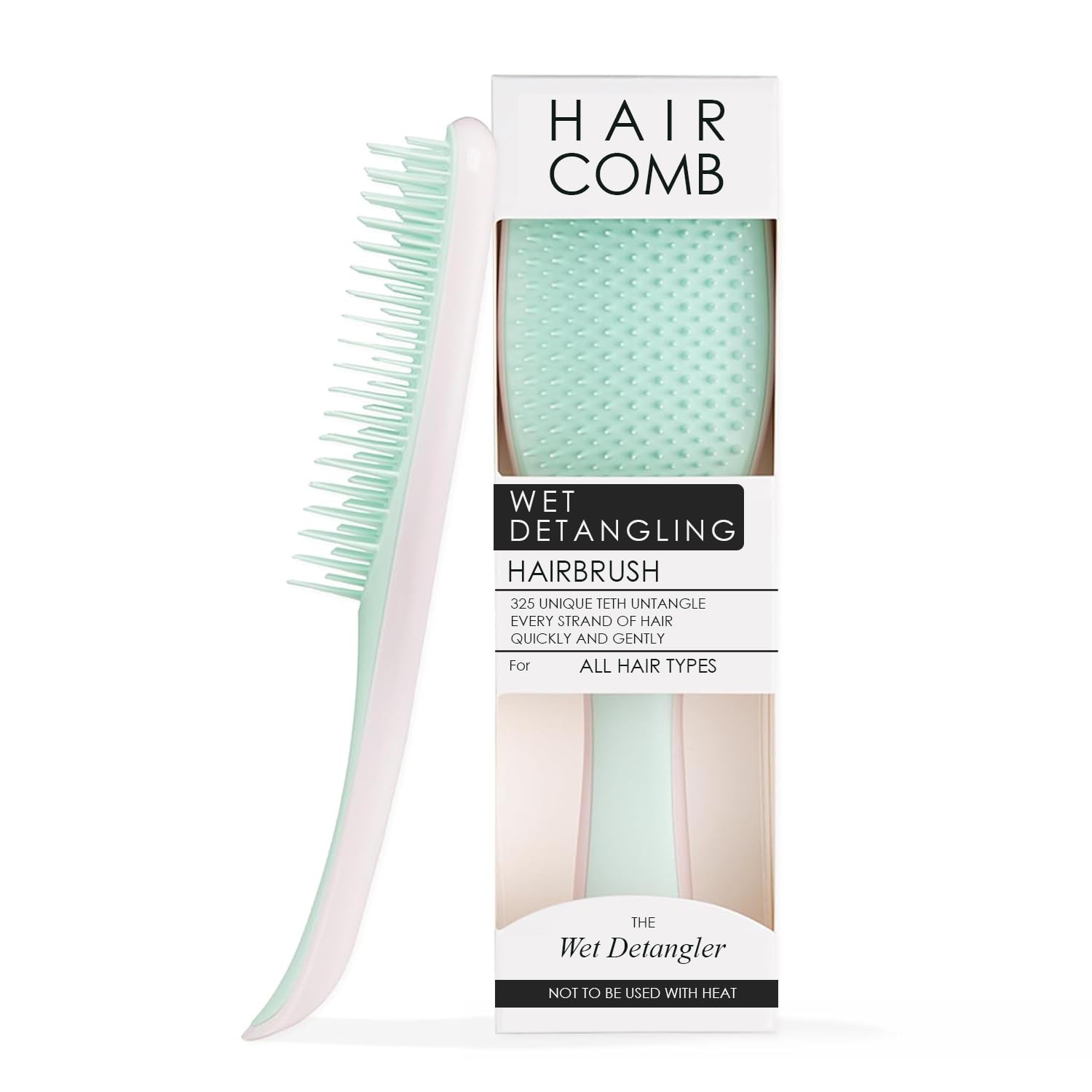 Lyrovo Ultimate Hair Brush Comb for Women for Wet & Dry Hair Eliminates Knots & Reduces Breakage for All Hair Types (White & Blue)
