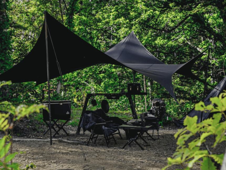 ブラックキャンプテント 2ルームテント muraco ZIZ TENT SHELTER BLACK