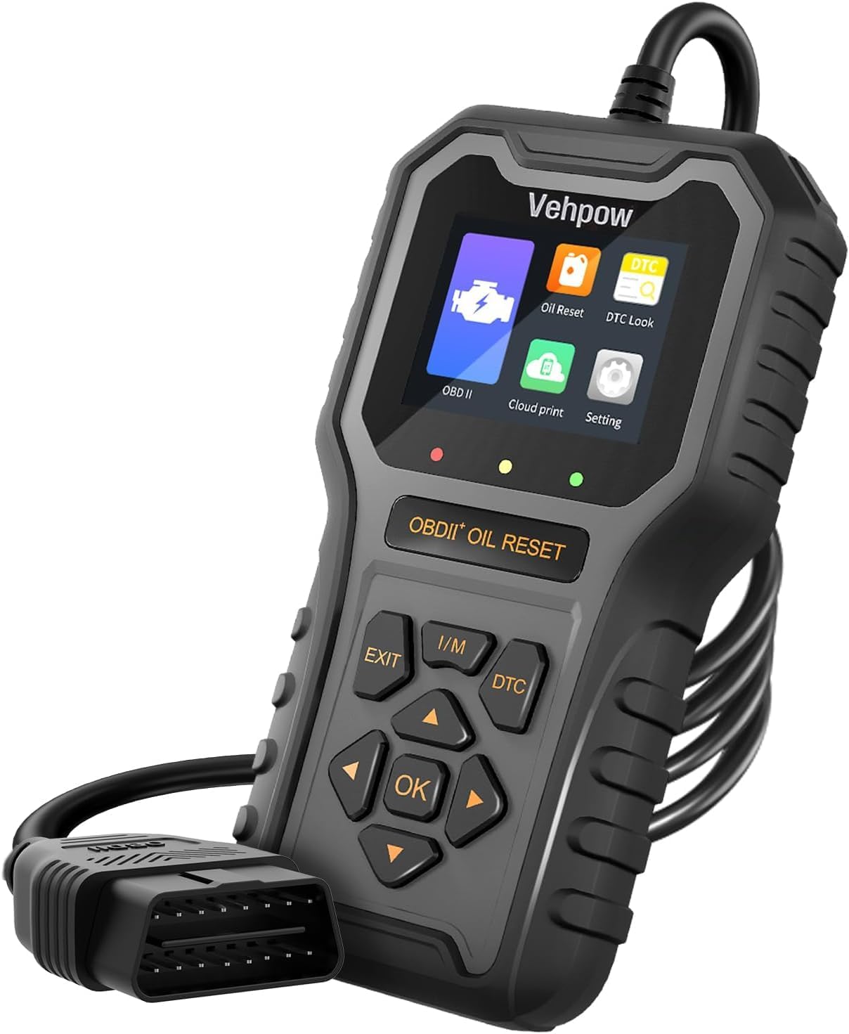 Car Code Reader, OBD2 Scanner for Check Engine Light/Oil Light Reset, Enhanced OBDII Scan Tool Car Accessories Fix Clear Fault Diagnostic Scan Tool for Car 1996+ 2.8'' Color Screen(Black)