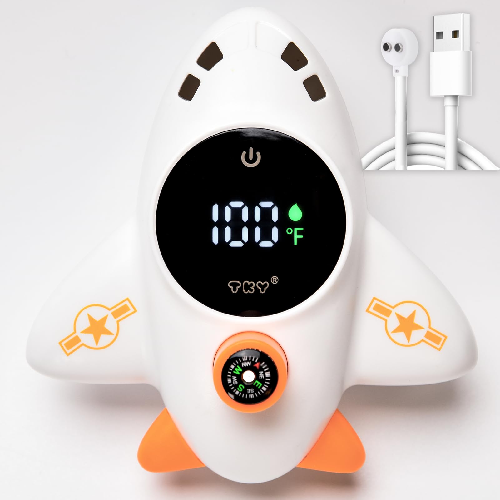 TKY Termómetro de baño para bebé con juguetes flotantes, monitor digital de agua y temperatura ambiente, termómetro recargable con alertas para artículos esenciales de baño para recién nacidos
