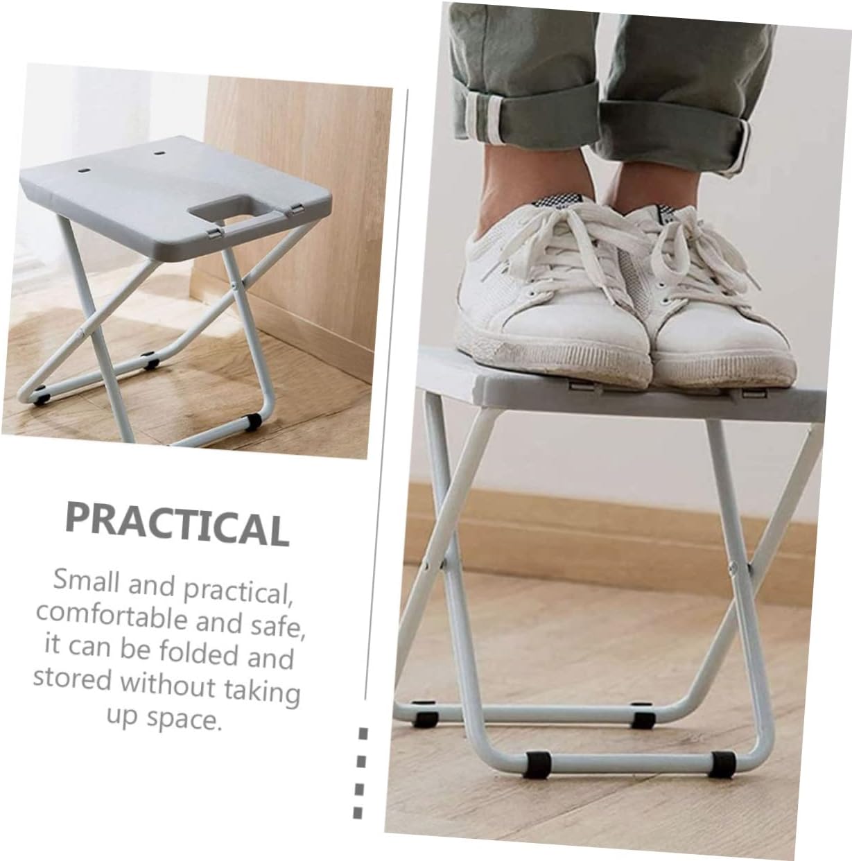Totority Portable Folding Stool for Camping Outdoor Travel Lightweight Stool Non-Skid Feet for Fishing - Image 7