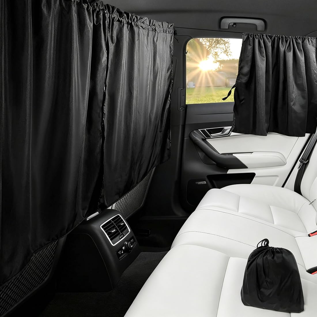 YUANQI Car Divider Privacy Curtain for Hyundai IX35 Tucson Kona EV，Car Divider Privacy Window Curtains, Front and Rear Partition Curtain Removable Divider Sun Shade