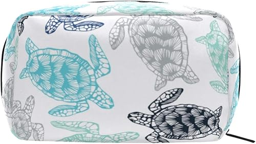 Miniatura 2 de MOYYO Bolsa de maquillaje de tortugas marinas, organizador de cosméticos portátil, bolsa de aseo de viaje, estuche de cosméticos de maquillaje para