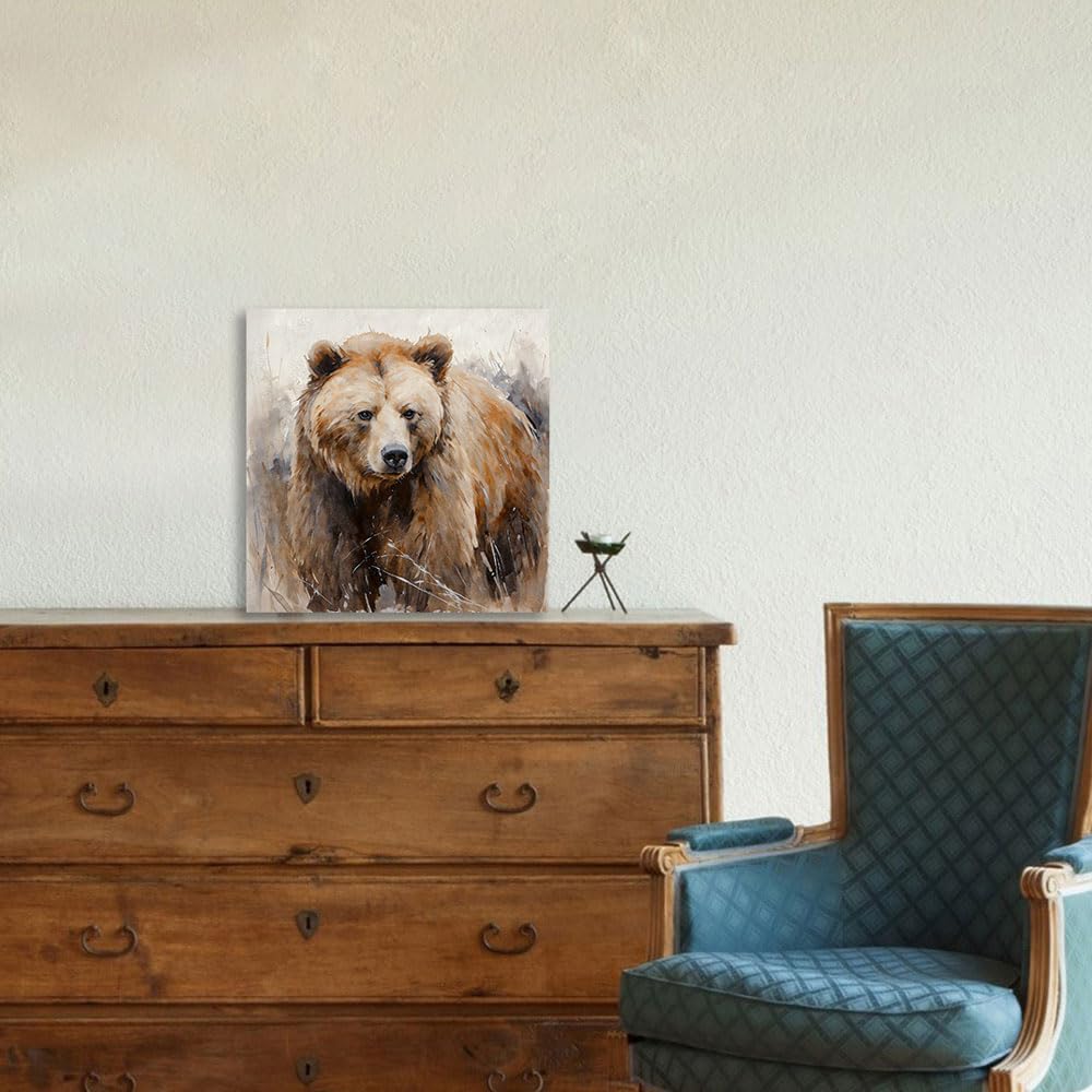 小物入れ Hi Bear Wood Wall Art by beccatapert Amazon.com: ForJoy Bear Art Wall Decor Rustic Woodland Bears