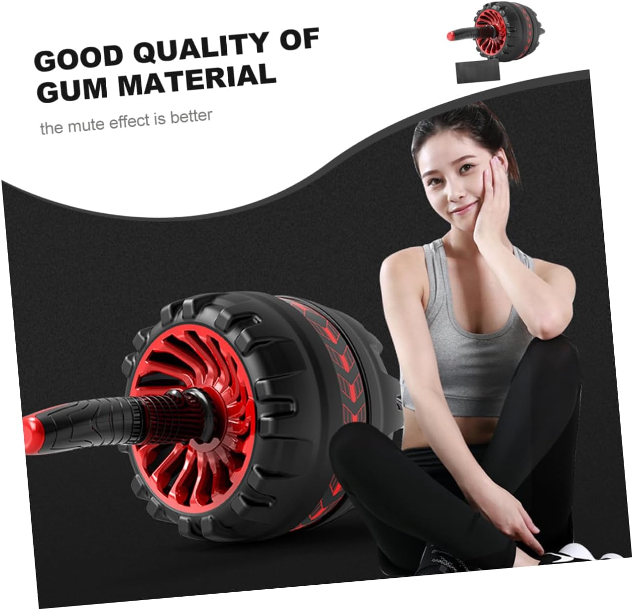 KICHOUSE Skid Abdominal Wheel Roller Spring Back Belly Wheel Steel Rubber Thicken Mute Exercise Roller for Fitness Abdomen Training