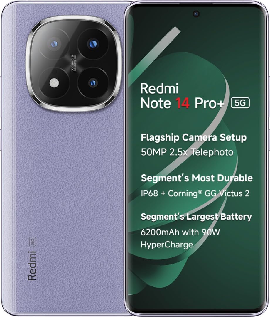 Redmi Note 14 Pro+ 5G (Phantom Purple, 8GB RAM+ 256GB Storage)