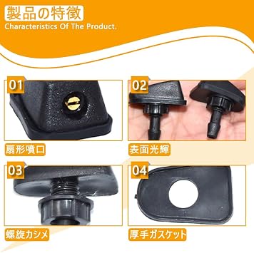 Car Wiper Nozzle 4pcs Replaceable Rotating Nozzle Diffuser Fan Spray Washer Nozzle Universal