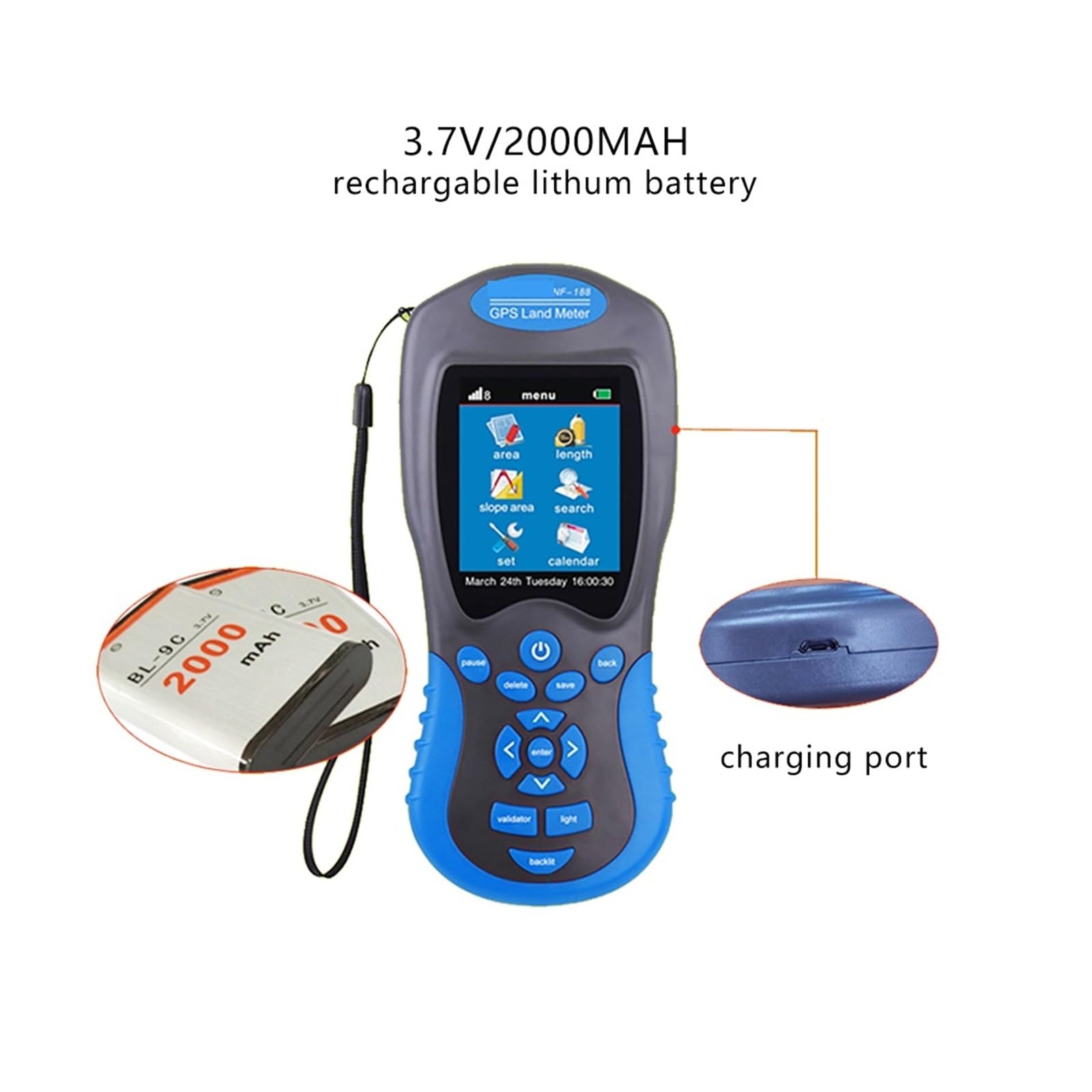 Mesure GPS De Compteur De Terrain, Dispositif À Écran Couleur, Équipement D'arpentage, Mesure De Zone De Réception, Outils De Réseau De Mesure De Terrain