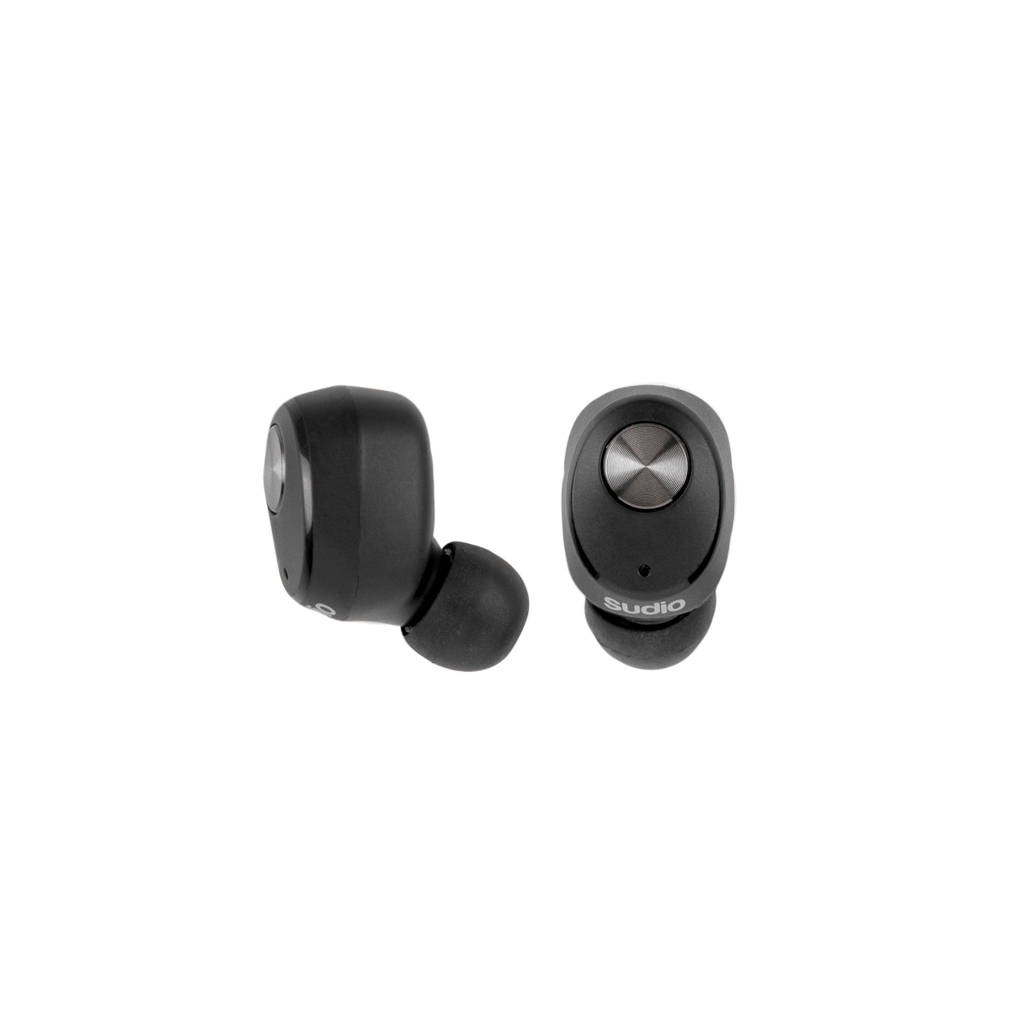 Sudio Nivå - TWS True Wireless Bluetooth Earbuds - Black with Metallic Accents - Elegant Minimalist Scandinavian Design