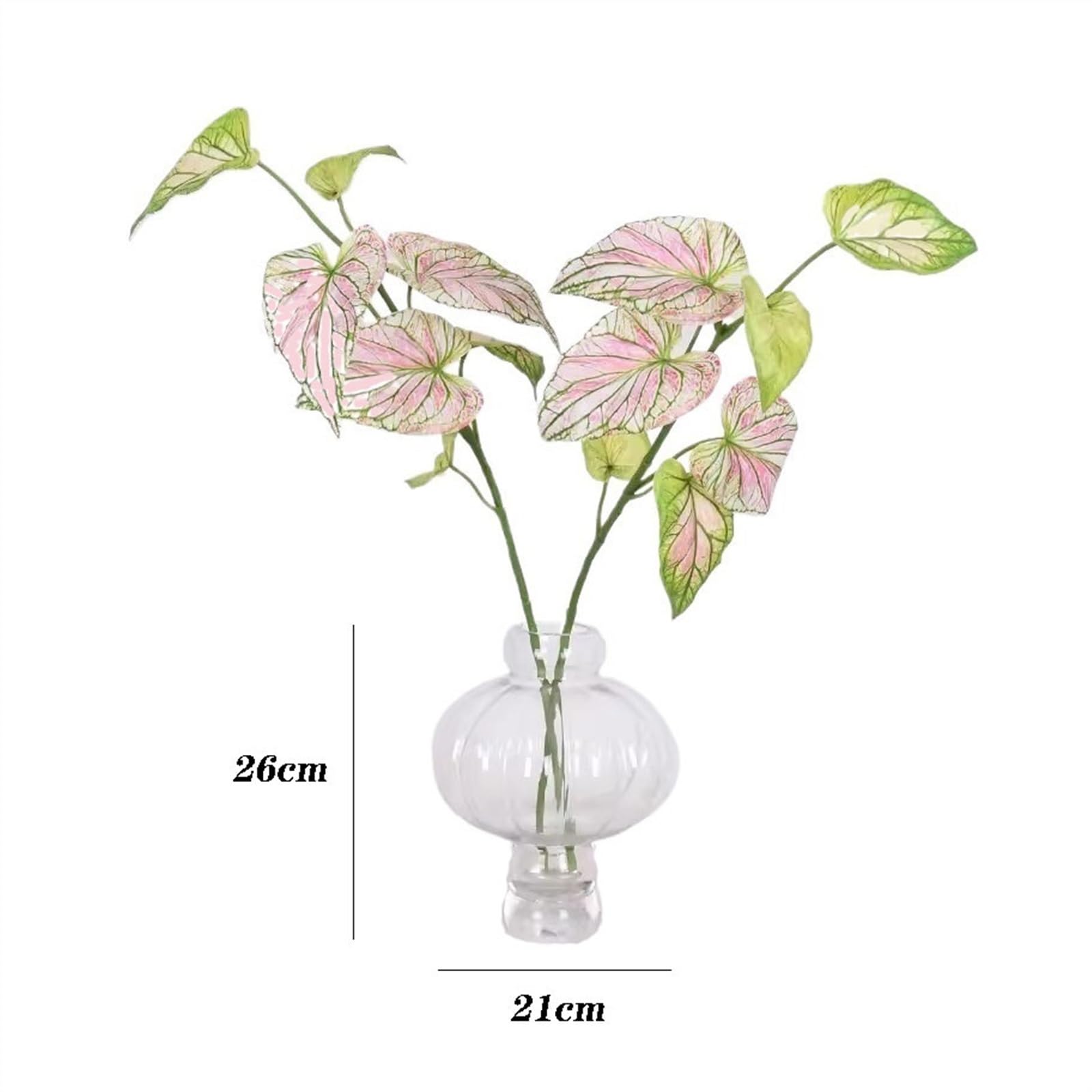 Fiori Artificiali Simulazione Fiore Pianta Rosa Verde Foglia di Calla Decorazione della tavola di casa Composizione Floreale Fiore Finto con Vaso di Vetro Fiori Finti