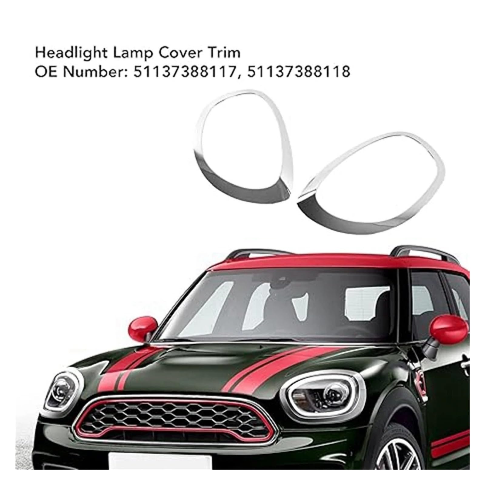 Tappo Faro Con Foro Per MINI Per Cooper Per Countryman F60 2017 2018 2019 2020 2021 Faro Della Lampada Copertura Trim Anello Anteriore