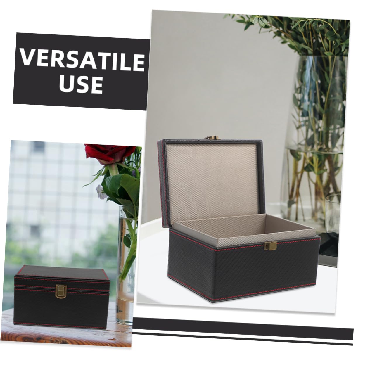 Mobestech 3pezzi Scatola Organizer Per Chiavi Auto Carbonio Gabbia Faraday Antiradiazioni Per Telefonini e Accessori Capacità Protezione Sicura Per Auto