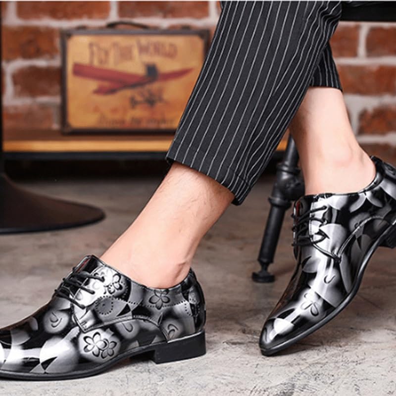 Men's Handmade Leather Modern Classic Lace up Formal Lined Perforated Dress Oxfords Shoes2