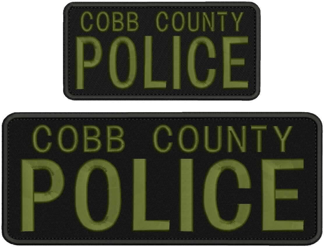 Special Patches for Velcro Patches for Uniform for Cobb C Police Embroidery Patch 4X10 and 3X6 Hook ON Back OD Letters Model-Q-X989-892