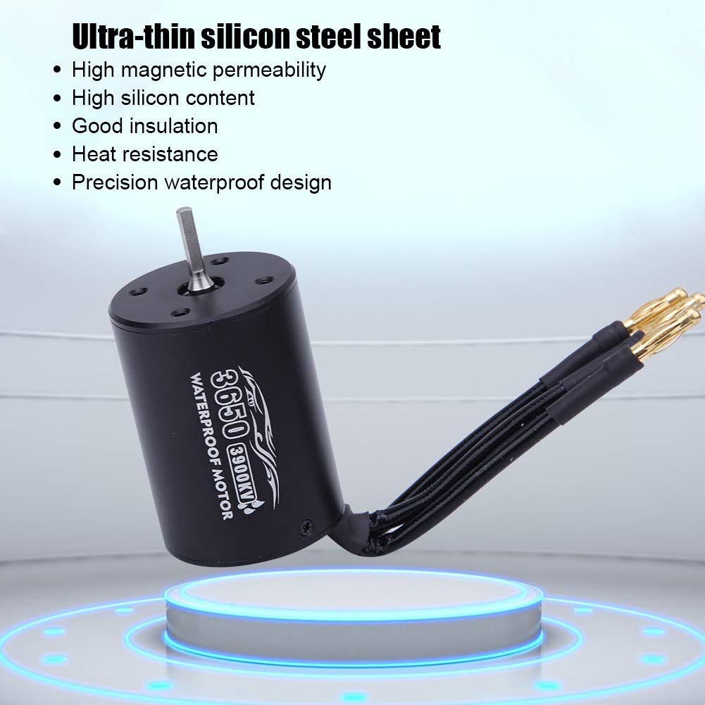 Tbest Motor sin Escobillas RC, Piezas de Actualización de Motor sin Sensor sin Escobillas 3650 Impermeables para Coche 1/10 RC