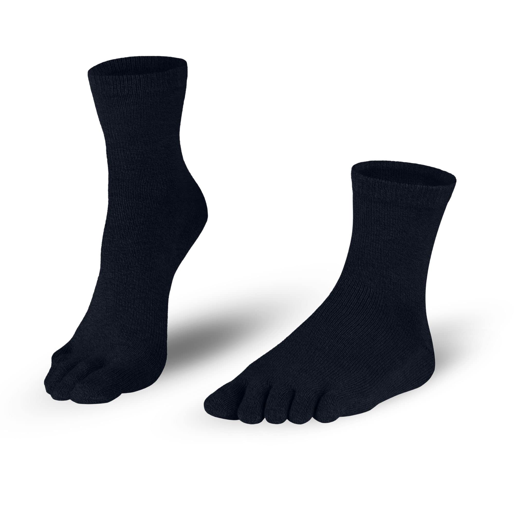 Knitido Essentials Midi, Crew Toe Socks Cotton (85%) for Everday, Size:UK 5.5-8 (EU 39-42), Colour:Black (101)