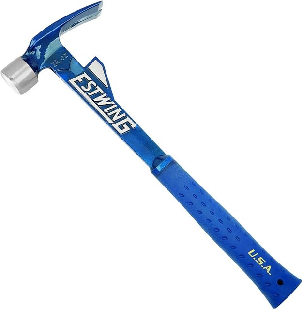 Estwing E6-24T 24oz 16-inch Smooth Face Hammertooth Hammer with Vinyl Shock Reduction Grip