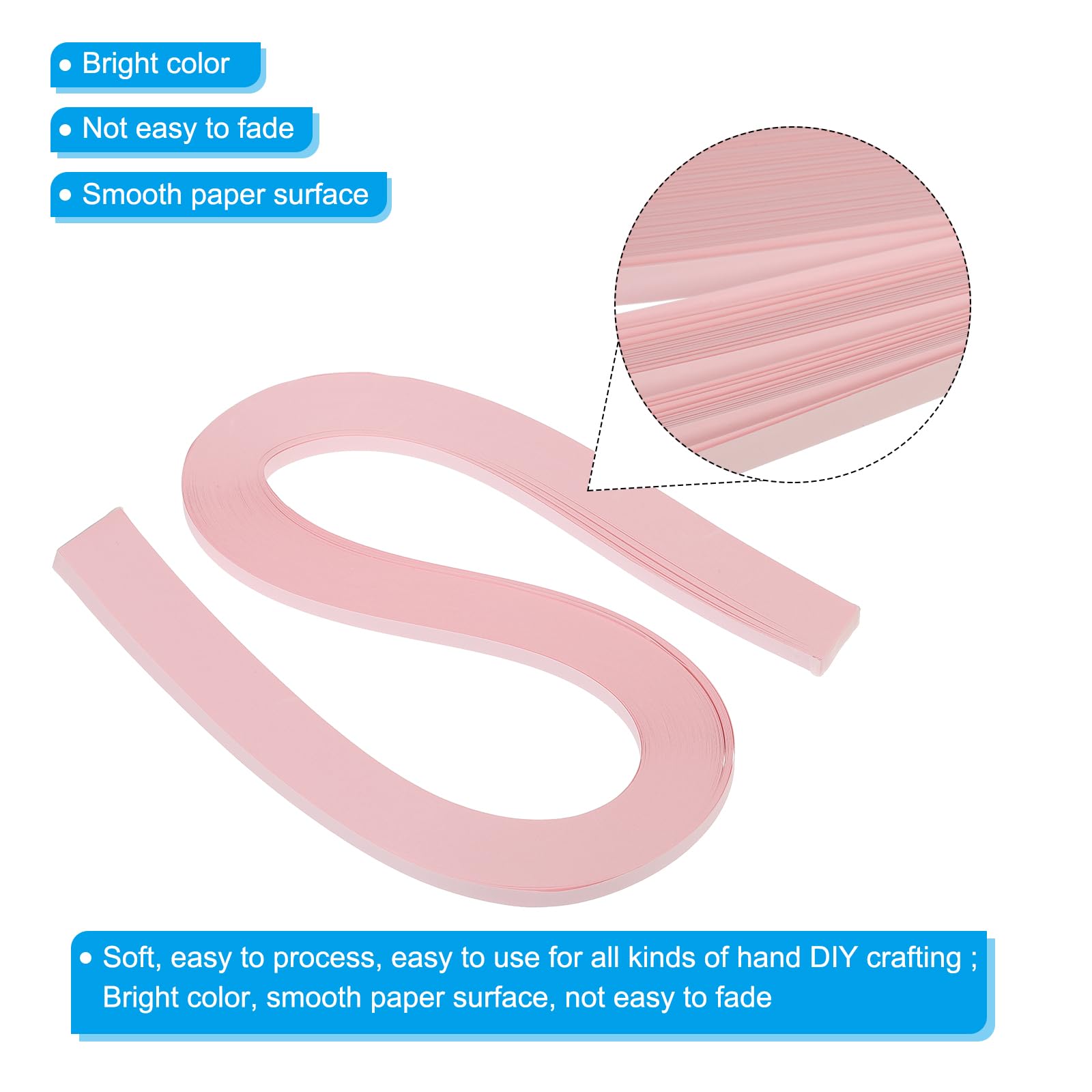 PATIKIL 240pcs Quilling Strips Paper 5mm(3/16") 54cm Origami Paper Quilling Strip for Art DIY Hand Craft Christmas Hot Pink - Image 3
