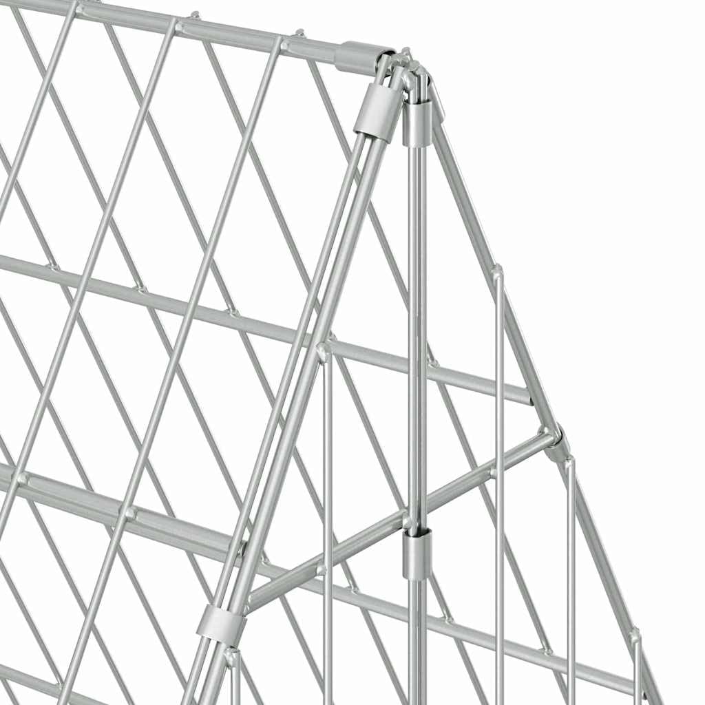 Hühnerkäfig Silber aus verzinktem Stahl 215 x 100 x 85 cm Stabiler Outdoor Käfig mit Gitter Schutz für Garten und Balkon ideal als Kleintierkäfig, Kaninchenstall, Meerschweinchenkäfig