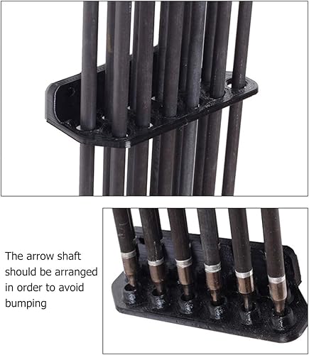 Miniatura 6 de BESPORTBLE Estante de flechas montado en la pared, soporte para 12 flechas con autoadhesivo para accesorios de tiro con arco, 1 par, material