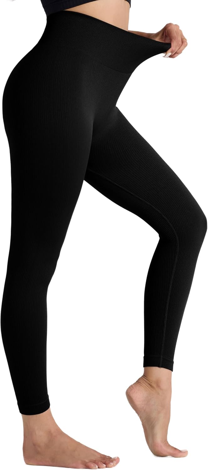 HOW'ON Womens High Waist Yoga Pants Tummy Control Workout Running Skinny Yoga Leggings