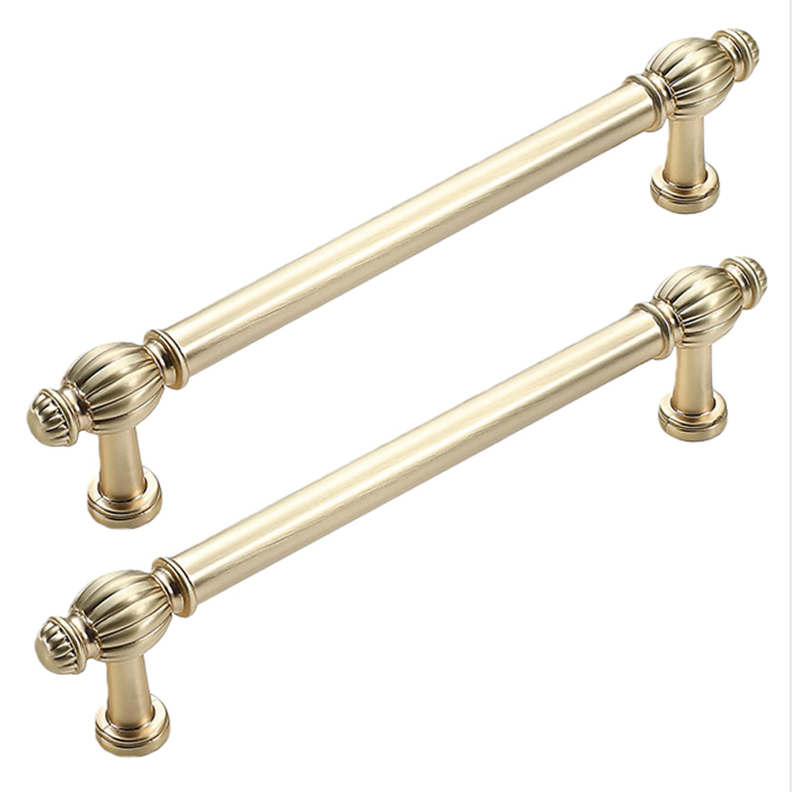 zcru004 Furniture Handle Zinc Alloy Cupboard Handles Kitchen Cabinet Handle Finger Edge Pull DrawerHandles 2 Pieces (Hole Distance 128mm,Copper)