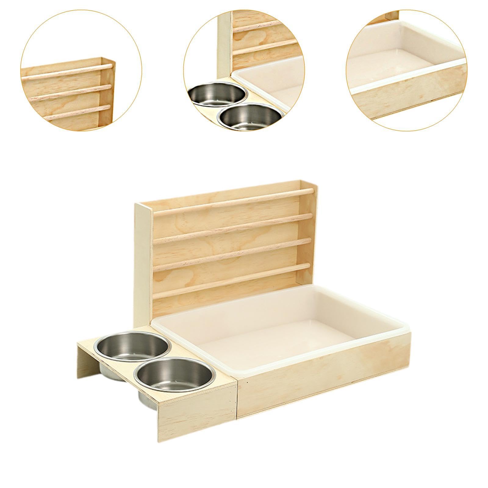 LOVIVER Mangeoire à Foin en Bois pour Lapin, bac à litière, Jouet d'enrichissement, Distributeur de friandises, mangeoire pour Lapin, Toilettes, Porte-Foin