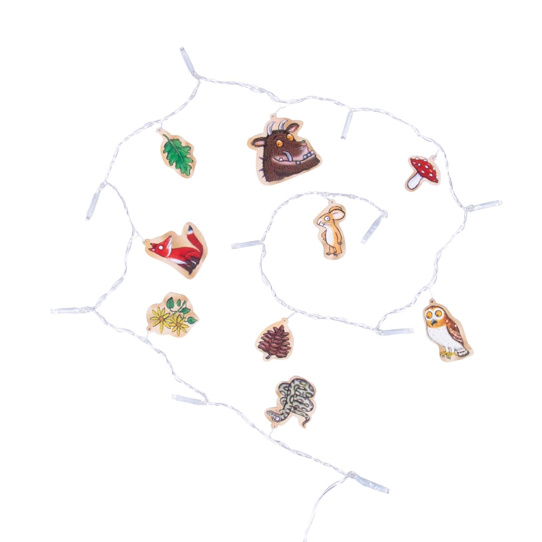 Fizz Creations Multicolor Gruffalo String Lights. Usb Powered 1 Meter Cord Includes Wooden Gruffalo Characters & 10 Led Lights. Officially Licensed Gruffalo Merchandise From
