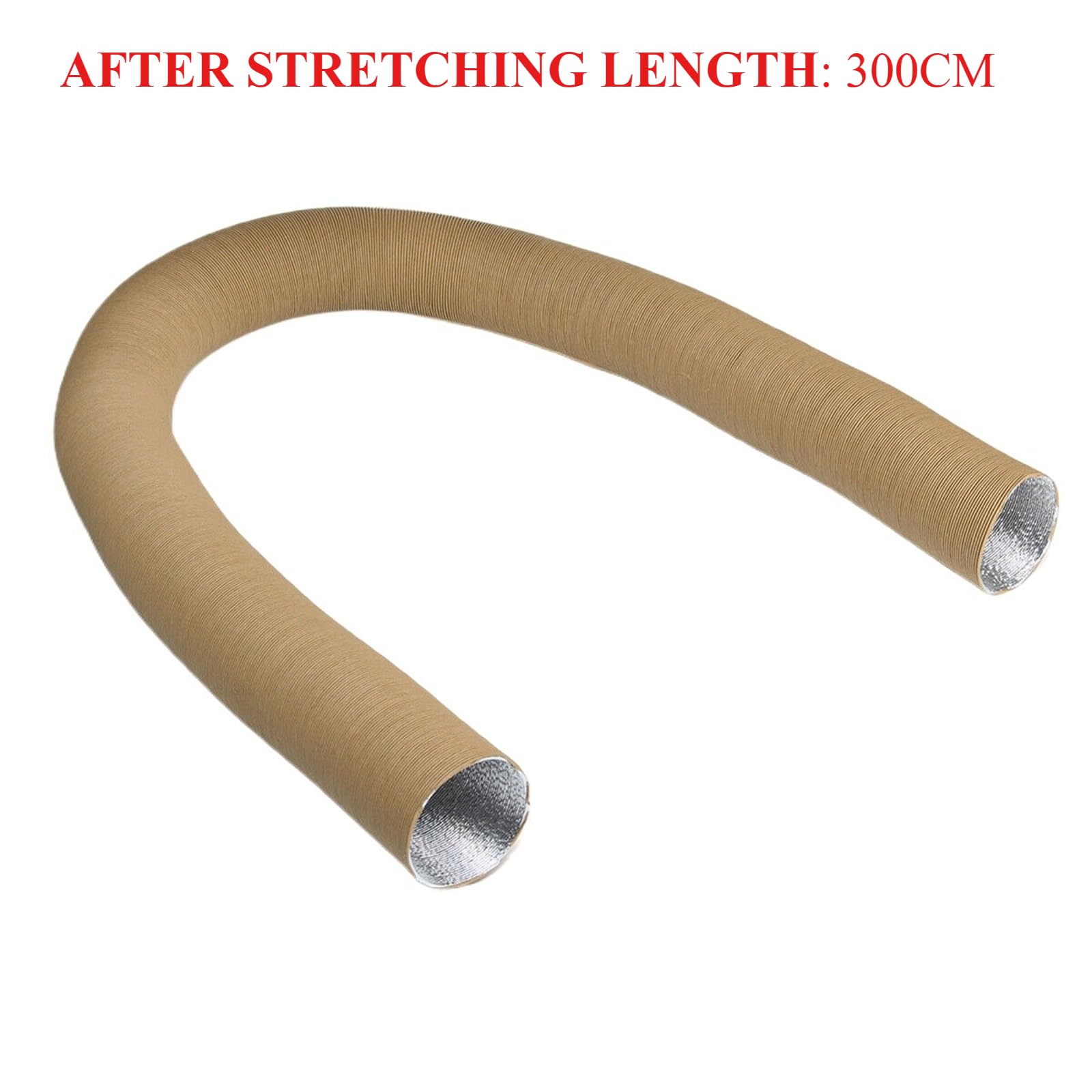 Qikaide Condotto estensibile in alluminio marrone da 300 cm per riscaldatori ad aria diesel per camper, camion, barca, macchina industriale 42 mm 60 mm 75 mm (60 mm)