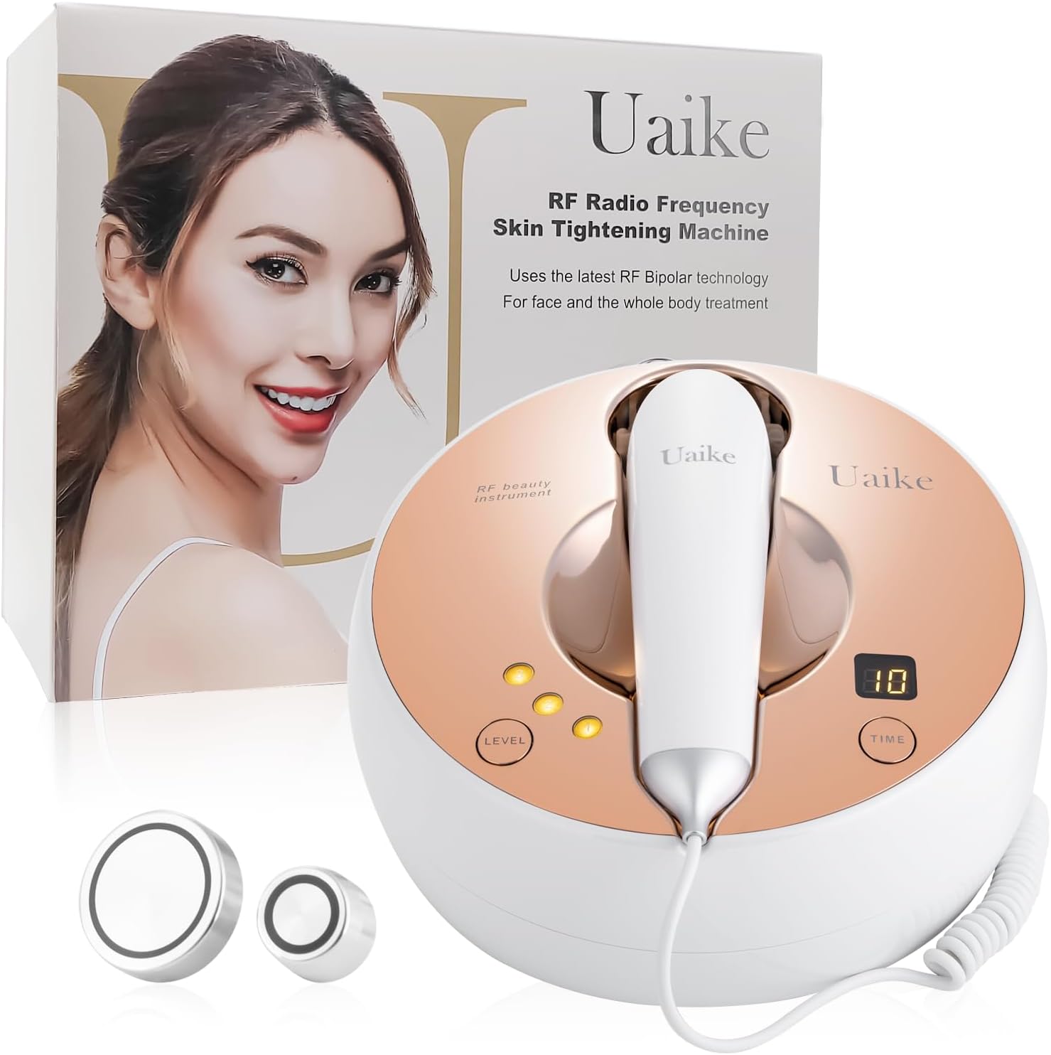 RF Radio Frequency Facial Machine - Home Use RF Body Skin Tightening Machine Device for Wrinkle Removal, Skin Rejuvenation, Light Spots, Anti Aging - Professional Skin Care Body Facial Massager